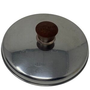 Vintage West Bend Pot Lid 7.75in Silver Stainless Steel Bakelite Knob